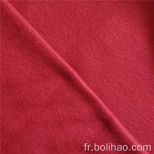 Tissu polaire brossé double face rouge uni